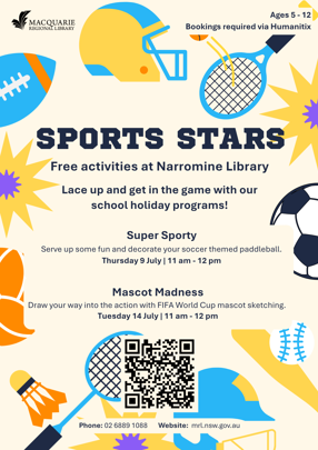 School Holidays at Narromine Library - Super Sporty